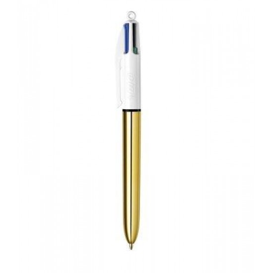 قلم حبر 4 لون ذهبي BIC