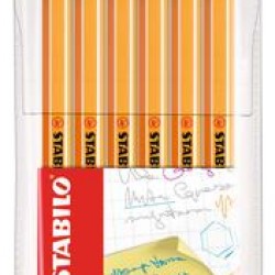 قلم حبر سائل 0.4 رفيع طقم 6 لون Stabilo 88/6