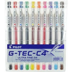 قلم حبر رفيع جل طقم 1/10 BILOT G-TEC-C4 / 0.4