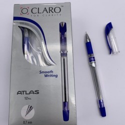 قلم حبر جاف ازرق دزينة 12 قلم 0.7 ATLAS CLARO