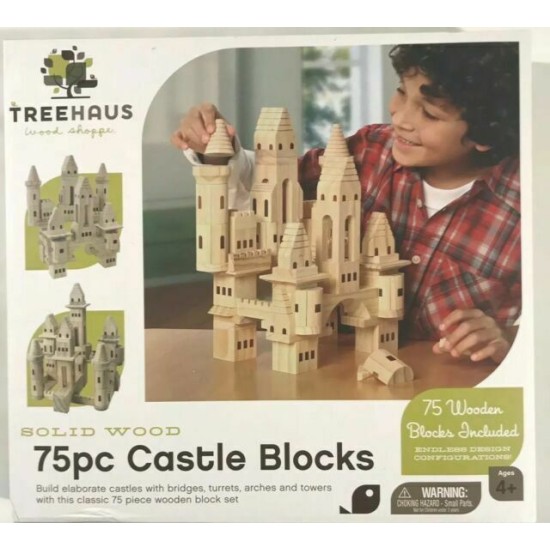مكعبات خشبية لبناء قلعة 75 قطعه castel blocks treehaus