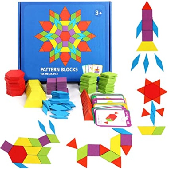 لعبة الاحجية حشب 15 بطاقه geometric puzzle 
