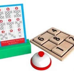 لعبة سودوكو خشب مع بطاقات وجرس 