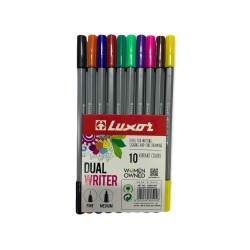 قلم حبر سائل 10 لون جهتين LUXAR F/M