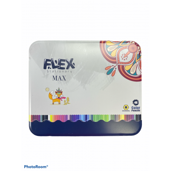 الوان خشب 48 لون علبة حديد FLEX MAX BOX 3016