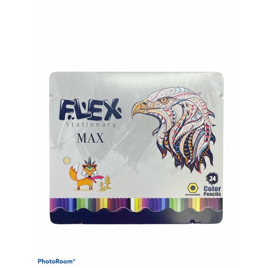 الوان خشب 24 لون علبة حديد FLEX MAX BOX 3290