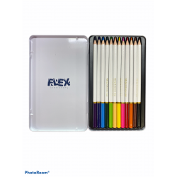 الوان خشب 12 لون علبة حديد FLEX MAX BOX 3306