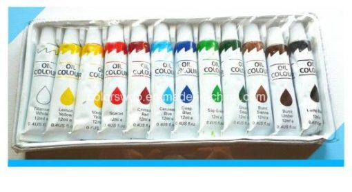 12-12ml-Colors-Non-Toxic-Oil-Color-Paint-in-Aluminium-Tube-for-Drawing